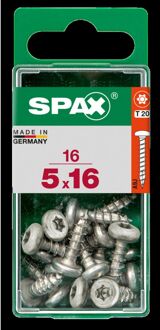 Spax Universele Schroef Ronde Kop Torx T20 - 5x16mm - 16 Stuks