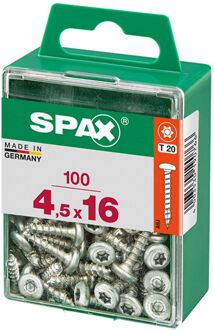 Spax Universele Schroef Staal Ronde Kop Pozi - 4,5x16mm - 100 Stuks