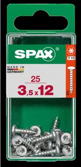 Spax Universele Schroef Staal Ronde Kop Torx T20 - 3,5x12mm - 25 Stuks