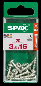 Spax Universele Schroef Staal Ronde Kop Torx T20 - 3,5x16mm - 20 Stuks