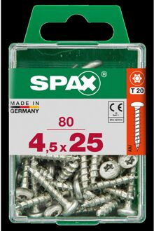 Spax Universele Schroef Staal Ronde Kop Torx T20 - 4,5x25mm - 80 Stuks