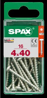 Spax Universele Schroef Staal Ronde Kop Torx T20 - 4x40mm - 16 Stuks