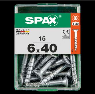 Spax Universele Schroef T-star Plus Verzonken Kop Torx - 6x40mm - 15 Stuks