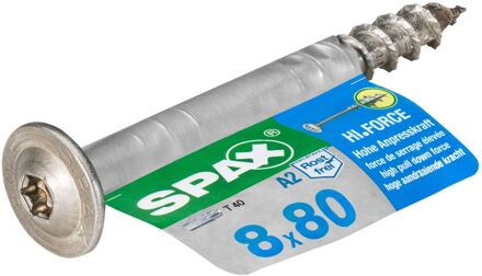Spax Universele Schroef T-star Rvs Discuskop Torx T40 - 8x80mm - 1 Stuk