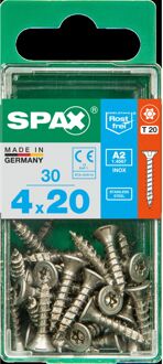 Spax Universele Schroef T-star Rvs Verzonken Kop - 4x20mm - 30 Stuks