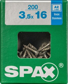 Spax Universele Schroef T-star Rvs Verzonken Kop Torx T15 - 3,5x16mm - 200 Stuks