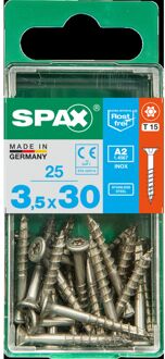 Spax Universele Schroef T-star Rvs Verzonken Kop Torx T15 - 3,5x30mm - 25 Stuks