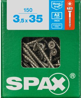 Spax Universele Schroef T-star Rvs Verzonken Kop Torx T15 - 3,5x35mm - 150 Stuks