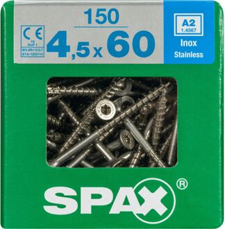 Spax Universele Schroef T-star Rvs Verzonken Kop Torx T20 - 4,5x60mm - 150 Stuks