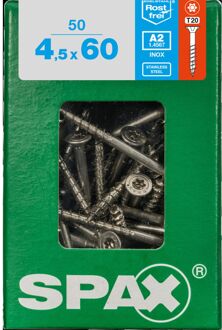 Spax Universele Schroef T-star Rvs Verzonken Kop Torx T20 - 4,5x60mm - 50 Stuks