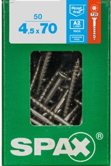 Spax Universele Schroef T-star Rvs Verzonken Kop Torx T20 - 4,5x70mm - 50 Stuks