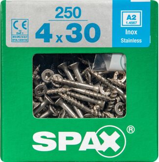 Spax Universele Schroef T-star Rvs Verzonken Kop Torx T20 - 4x30mm - 250 Stuks