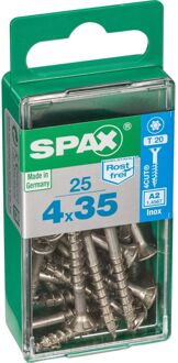 Spax Universele Schroef T-star Rvs Verzonken Kop Torx T20 - 4x35mm - 25 Stuks