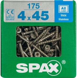 Spax Universele Schroef T-star Rvs Verzonken Kop Torx T20 - 4x45mm - 175 Stuks