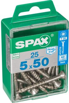 Spax Universele Schroef T-star Rvs Verzonken Kop Torx T20 - 5x50mm - 25 Stuks