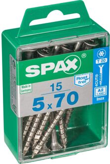 Spax Universele Schroef T-star Rvs Verzonken Kop Torx T20 - 5x70mm - 15 Stuks