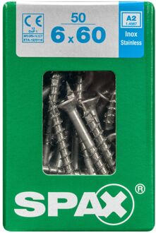 Spax Universele Schroef T-star Rvs Verzonken Kop Torx T30 - 6x60mm - 50 Stuks