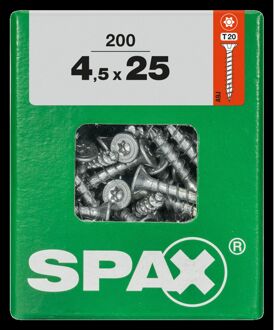 Spax Universele Schroef T-star Verzonken Kop Torx - 4,5x25mm - 200 Stuks