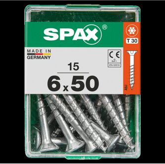 Spax Universele Schroef T-star Verzonken Kop Torx - 6x50mm - 15 Stuks