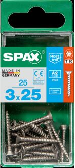 Spax Universele Schroef T-star Verzonken Kop Torx T10 - 3x25mm - 25 Stuks