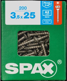 Spax Universele Schroef T-star Verzonken Kop Torx T15 - 3,5x25mm - 200 Stuks