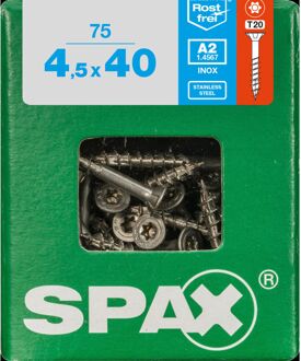 Spax Universele Schroef T-star Verzonken Kop Torx T20 - 4,5x40mm - 75 Stuks