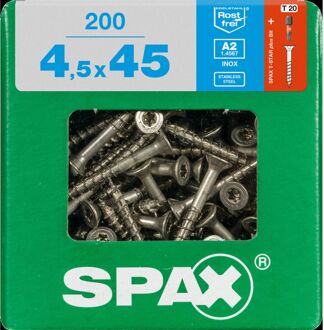 Spax Universele Schroef T-star Verzonken Kop Torx T20 - 4,5x45mm - 200 Stuks