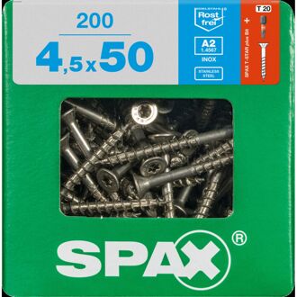 Spax Universele Schroef T-star Verzonken Kop Torx T20 - 4,5x50mm - 200 Stuks
