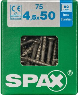 Spax Universele Schroef T-star Verzonken Kop Torx T20 - 4,5x50mm - 75 Stuks