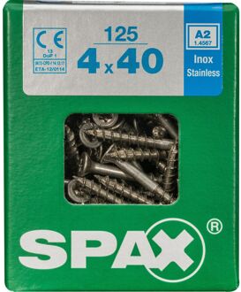 Spax Universele Schroef T-star Verzonken Kop Torx T20 - 4x40mm - 125 Stuks
