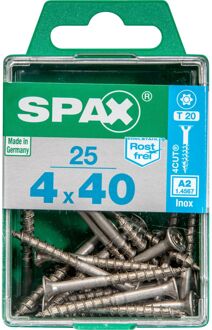 Spax Universele Schroef T-star Verzonken Kop Torx T20 - 4x40mm - 25 Stuks