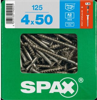 Spax Universele Schroef T-star Verzonken Kop Torx T20 - 4x50mm - 125 Stuks
