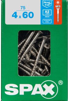 Spax Universele Schroef T-star Verzonken Kop Torx T20 - 4x60mm - 75 Stuks