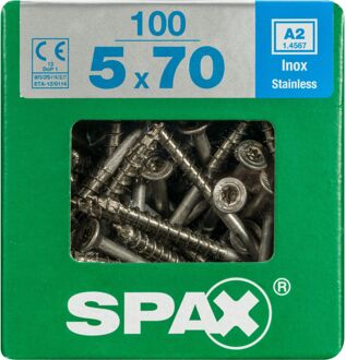 Spax Universele Schroef T-star Verzonken Kop Torx T20 - 5x70mm - 100 Stuks