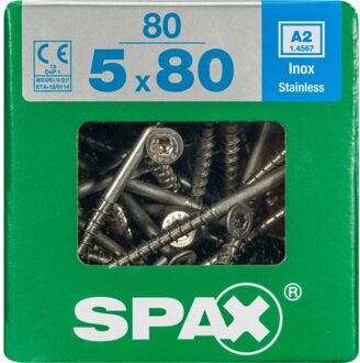 Spax Universele Schroef T-star Verzonken Kop Torx T20 - 5x80mm - 80 Stuks