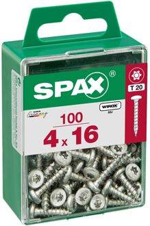 Spax Universele Schroef T-star Wirox Ronde Kop Torx - 4x16mm - 100 Stuks