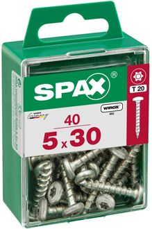 Spax Universele Schroef T-star Wirox Ronde Kop Torx - 5x30mm - 40 Stuks