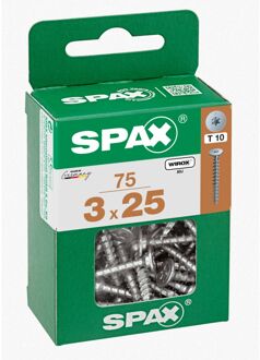 Spax Universele Schroef T-star Wirox Ronde Kop Torx T10 - 3x25mm - 75 Stuks