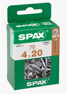 Spax Universele Schroef T-star Wirox Ronde Kop Torx T20 - 4x20mm - 70 Stuks