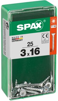 Spax Universele Schroef T-star Wirox Verzonken Kop Torx - 3x16mm - 25 Stuks