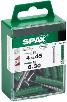 Spax Universele Schroef T-star Wirox Verzonken Kop Torx - 4,5x45mm - 15 Stuks