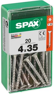 Spax Universele Schroef T-star Wirox Verzonken Kop Torx - 4x35mm - 20 Stuks