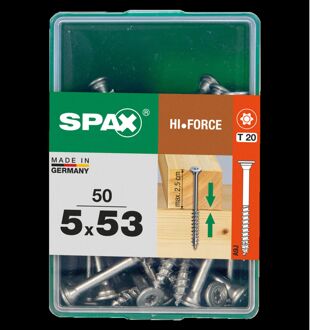 Spax Universele Schroef T-star Wirox Verzonken Kop Torx - 5x53mm - 50 Stuks