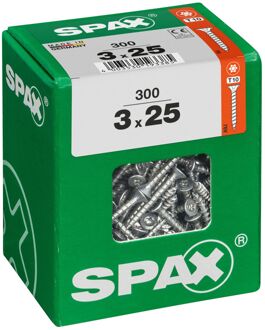 Spax Universele Schroef T-star Wirox Verzonken Kop Torx T10 - 3x25mm - 300 Stuks