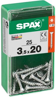 Spax Universele Schroef T-star Wirox Verzonken Kop Torx T20 - 3,5x20mm - 25 Stuks