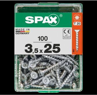 Spax Universele Schroef T-star Wirox Verzonken Kop Torx T20 - 3,5x25mm - 100 Stuks