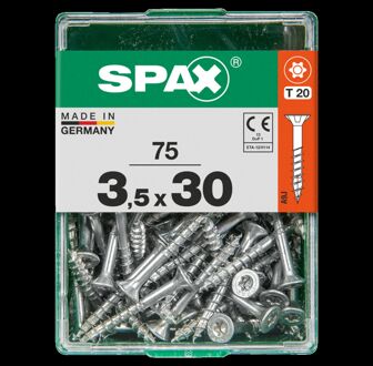 Spax Universele Schroef T-star Wirox Verzonken Kop Torx T20 - 3,5x30mm - 75 Stuks