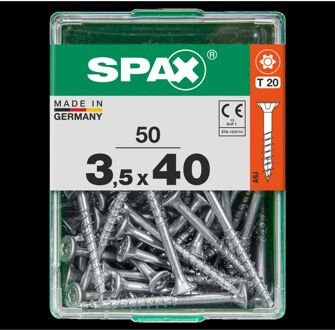Spax Universele Schroef T-star Wirox Verzonken Kop Torx T20 - 3,5x40mm - 50 Stuks