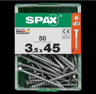 Spax Universele Schroef T-star Wirox Verzonken Kop Torx T20 - 3,5x45mm - 50 Stuks