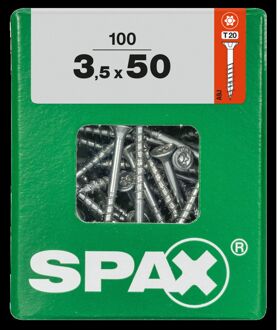 Spax Universele Schroef T-star Wirox Verzonken Kop Torx T20 - 3,5x50mm - 100 Stuks